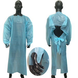 Медицинский водонепроницаемый халат CPE с длинными рукавами